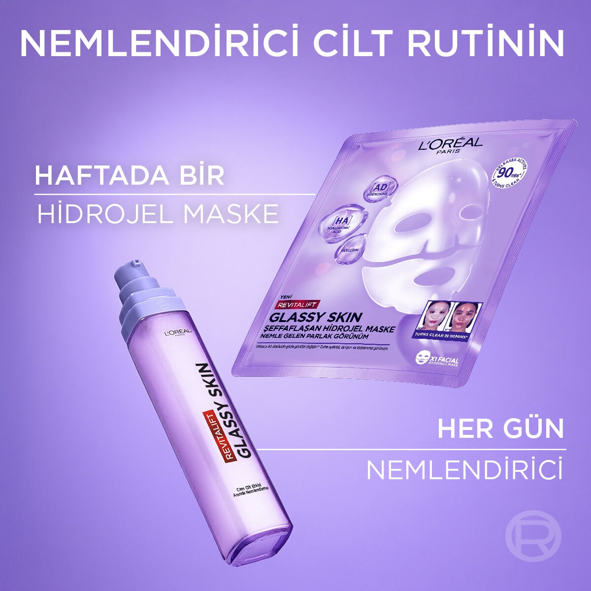  LOREAL PARIS LOREAL PARIS L’Oreal Paris Revitalift Glassy Skin Cam Cilt Görünümü Etkili Nemle Parlaklık Veren Şeffaflaşan Hidrojel Yüz Maskesi  1 of 7 