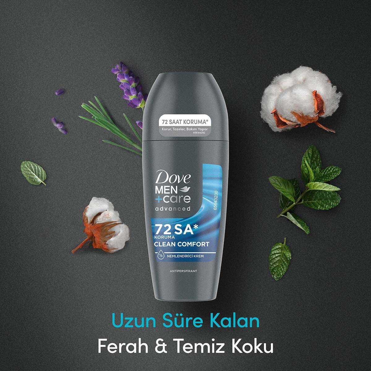 DOVE DOVE Dove +Care Advanced Clean Comfort 72 Saat Koruma Antiperspirant Erkek Roll-On 50 ml 1 of 10