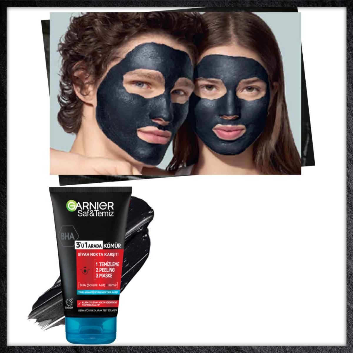 GARNIER GARNIER Garnier Saf & Temiz Siyah Nokta Karşıtı Kömürlü 3'ü 1 arada 1 of 5