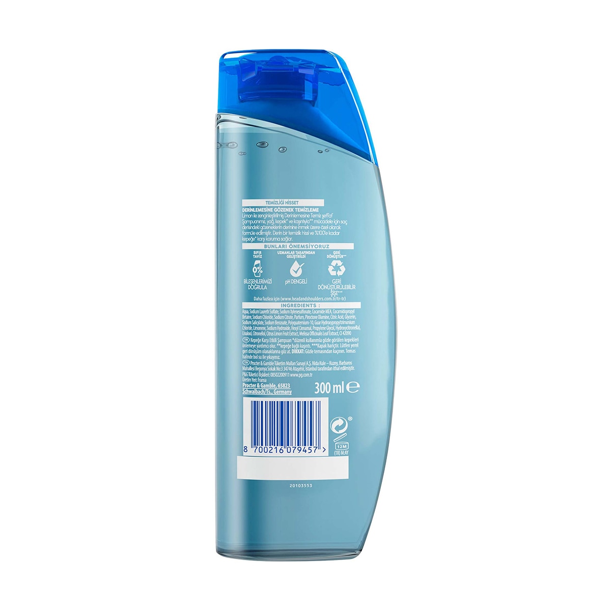  HEAD&SHOULDERS HEAD&SHOULDERS Head&Shoulders Derinlemesine Temiz Yağlanma Kontrolü Limon 300  ml  1 of 9 