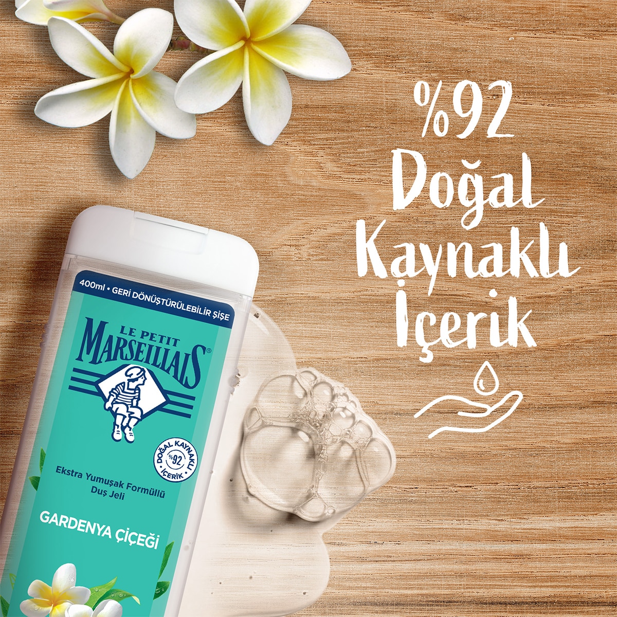 LE PETIT MARSEILLAIS LE PETIT MARSEILLAIS Le Petit Marseillais Organik Gardenya Çiçeği Duş Jeli 400 ml 1 of 3