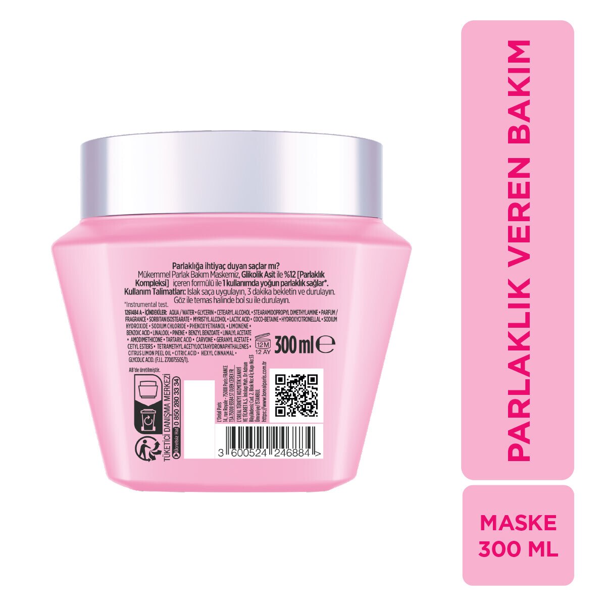 ELSEVE ELSEVE Elseve Glycolic Gloss Mükemmel Parlaklık Veren Saç Bakım Maskesi 300 ml 1 of 8