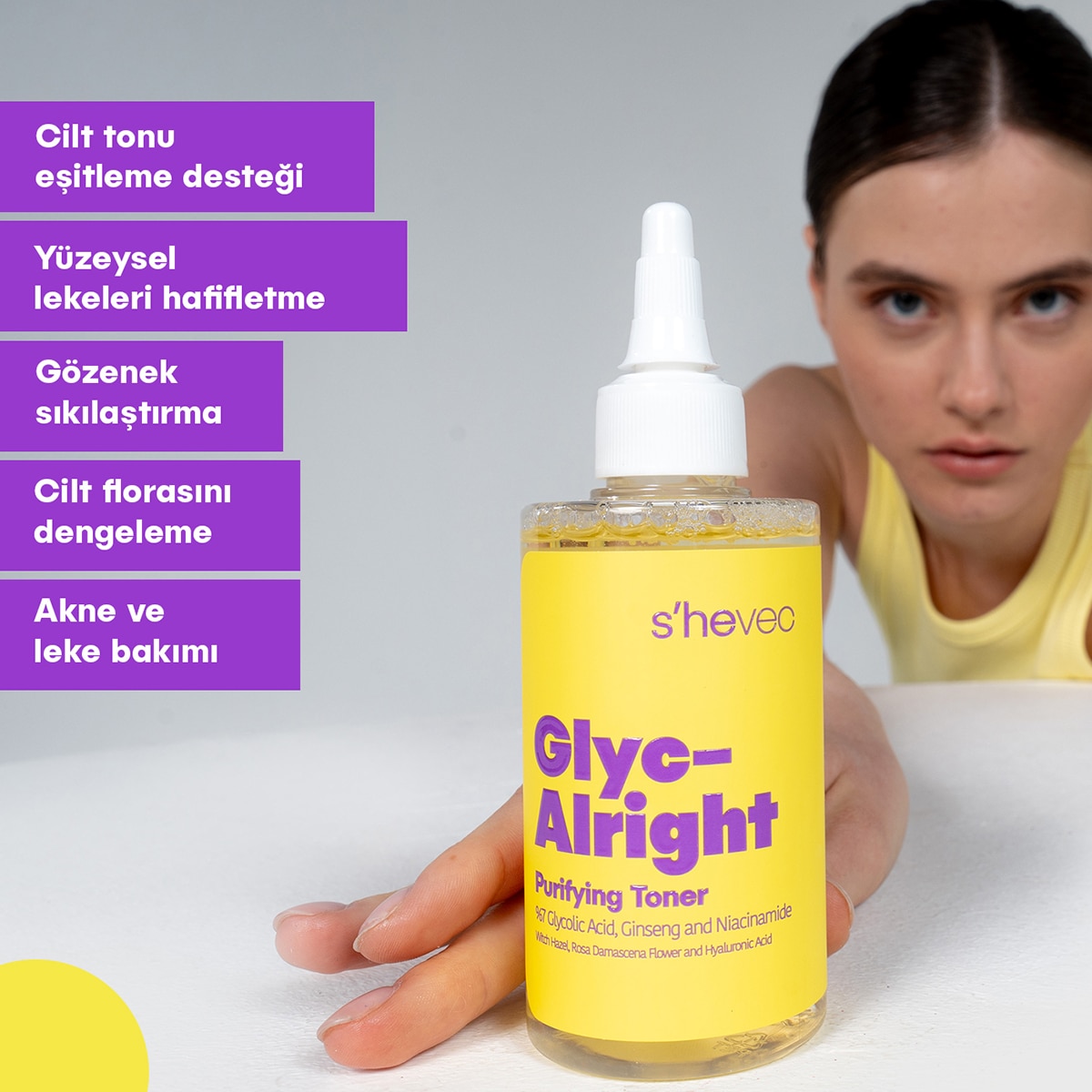  SHE VEC SHE VEC She Vec Glyc Alright Gözenek Sıkılaştırıcı Tonik 200 ml  1 of 10 