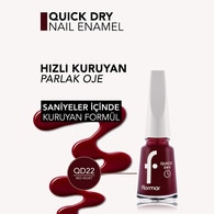  FLORMAR FLORMAR Flormar Quick Dry Hızlı Kuruyan İnce Yapılı & Parlak Bitişli Oje No: QD 22 Red Velvet  1 of 4 