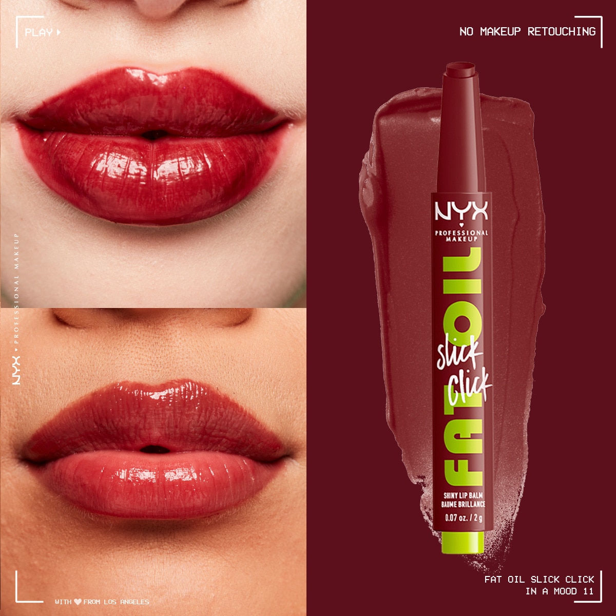  NYX NYX Nyx Professional Makeup Fat Oil Slick Click Parlatıcı Dudak Balmı 11 In a Mood  1 of 8 