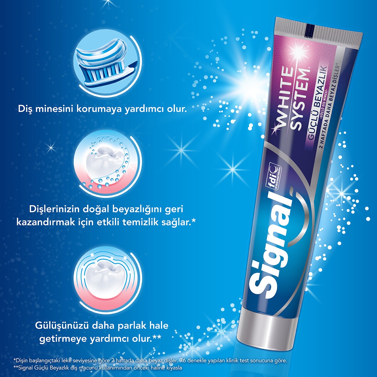 SIGNAL SIGNAL Signal White System Diş Macunu Güçlü Beyazlık Güçlü Diş Minesi 75 ml 1 of 7