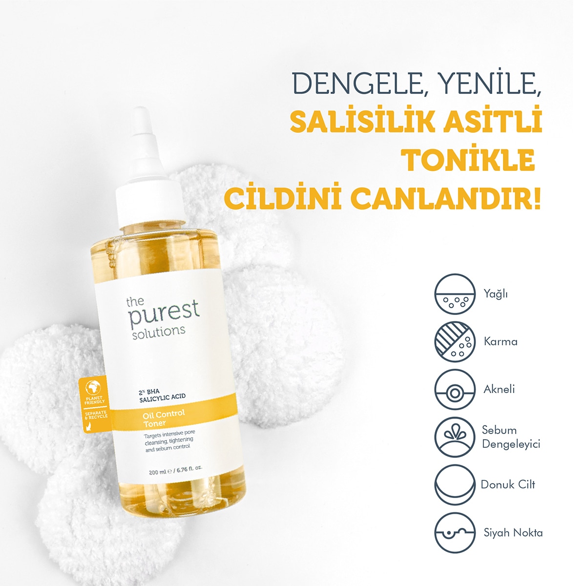  THE PUREST SOLUTIONS THE PUREST SOLUTIONS The Purest Solutions Yağlanma Dengeleyici Tonik 200 ml  1 of 6 