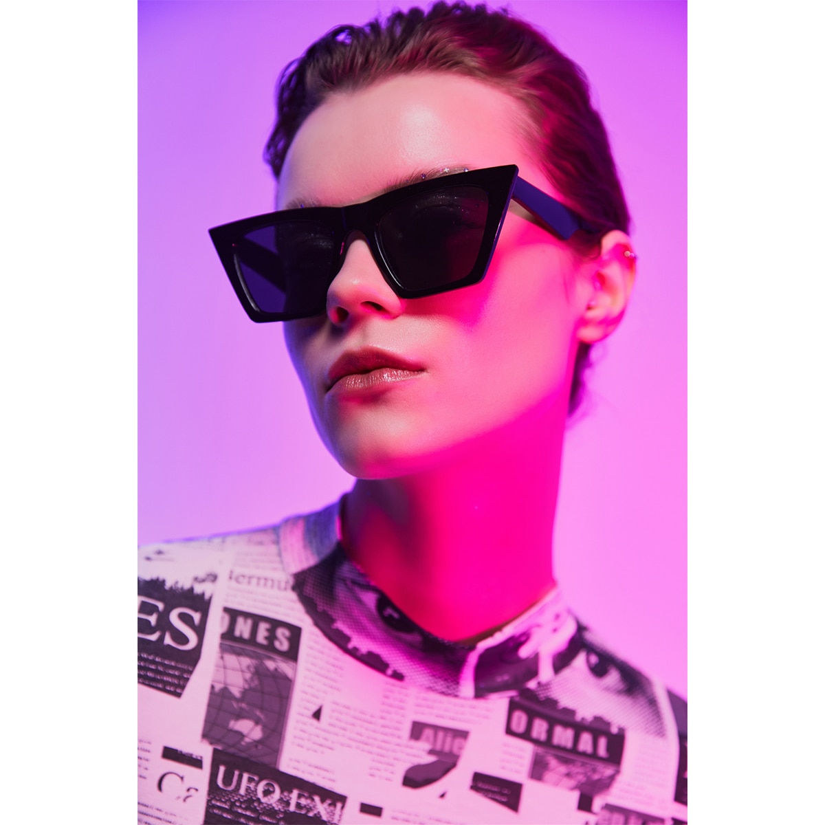  AQUA DI POLO EXC. AQUA DI POLO EXC. Aqua Di Polo 1987 Kadın Siyah Bıg Cat Eye Güneş Gözlük APGT1-G4580-KSK33  1 of 4 