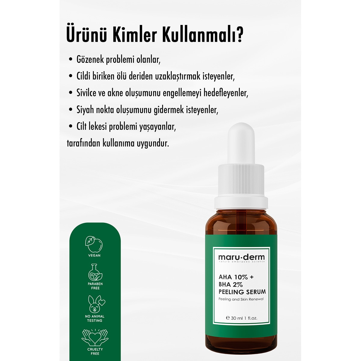  MARUDERM MARUDERM Maruderm Peeling AHA %10 + BHA %2 Maske Serumu 30 ml  1 of 5 