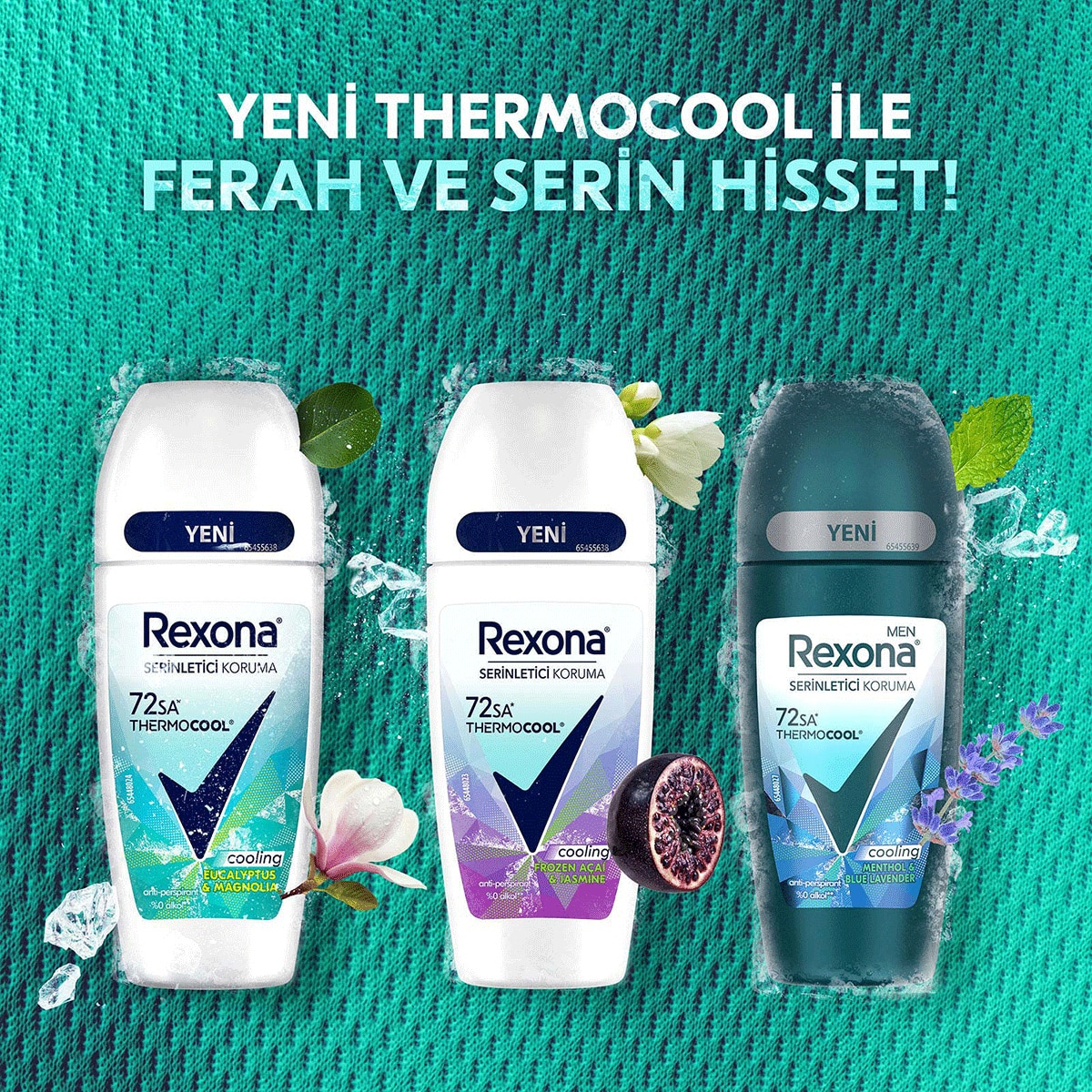 REXONA REXONA Rexona Thermocool Frozen Acai & Jasmine 72 Saat Koruma Antiperspirant Kadın Roll-On 50 ml 1 of 10