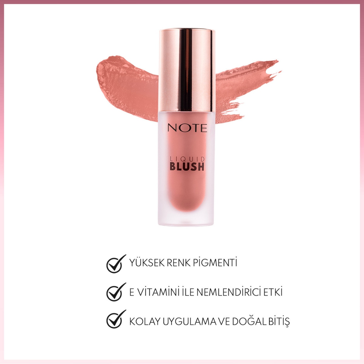  NOTE NOTE Note Nemlendirici Etkili Işıltılı Likit Allık 40 Rose  1 of 4 