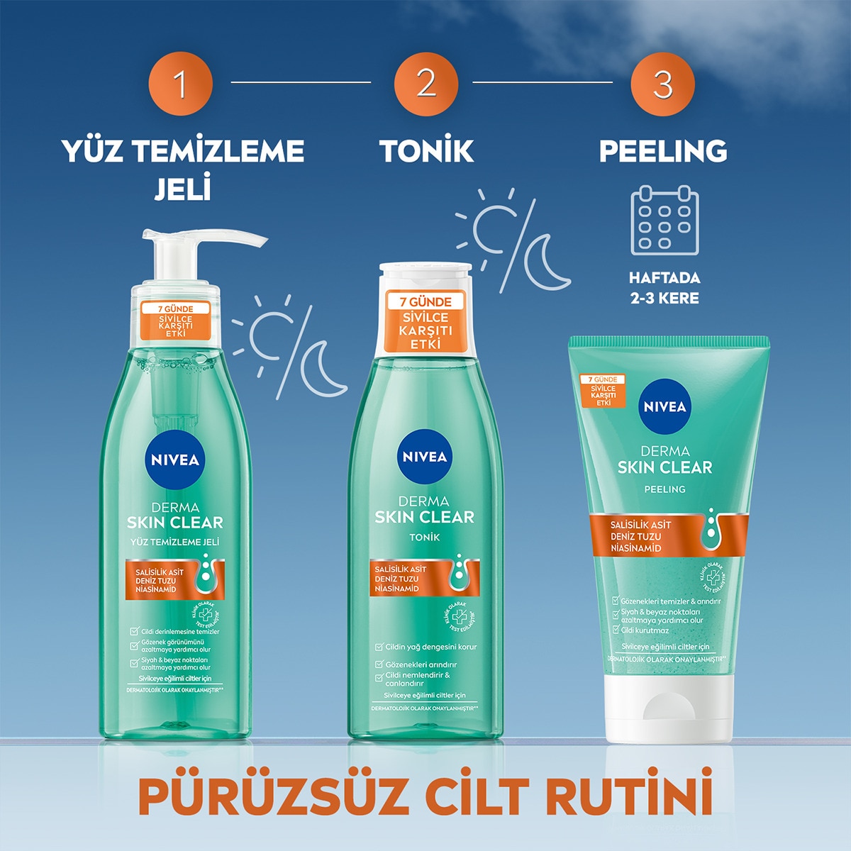 NIVEA VISAGE NIVEA VISAGE Nivea Derma Skin Clear Sivilce Karşıtı Peeling 150 ml 1 of 7