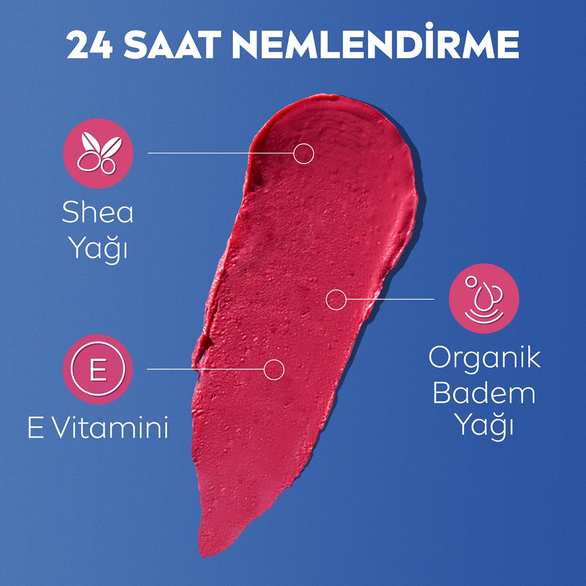  NIVEA LIP CARE NIVEA LIP CARE Nivea Renkli Dudak Bakım Kremi Pembe 4,8 g SPF30 E Vitamini Dudak ve Yanaklar İçin  1 of 6 