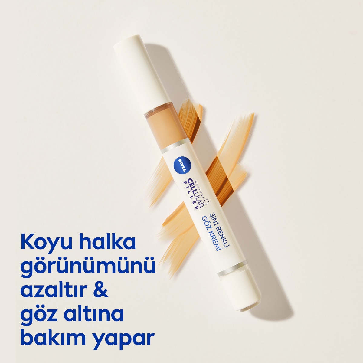 undefined NIVEA VISAGE EXC. Nivea Koyu Halka Görünümü Kapatıcı Göz Bakım Kremi Hyaluron Cellular Filler 15 ml Orta Ton 1 of 7
