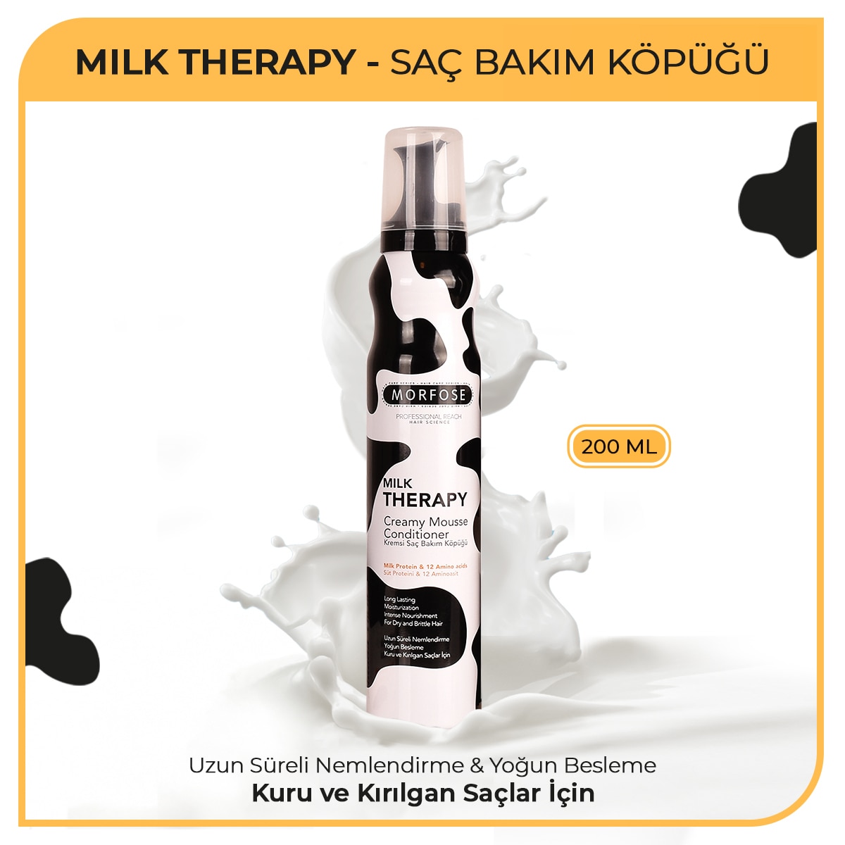 MORFOSE MORFOSE Morfose Milk Therapy Kremsi Saç Köpüğü 200 ml 1 of 1 Morfose Milk Therapy Kremsi Saç Köpüğü 200 ml