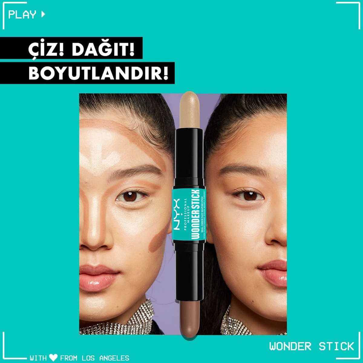  NYX NYX Nyx Professional Makeup Wonder Stick Çift Taraflı Krem Kontür & Aydınlatıcı Stick Fair  1 of 7 