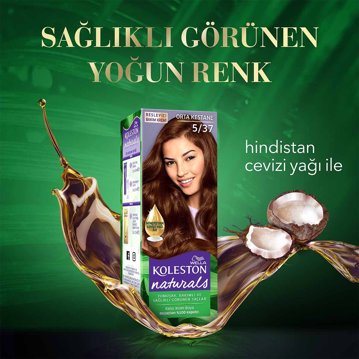  KOLESTON NATURALS KOLESTON NATURALS Wella Koleston Naturals Saç Boyası 5/37 Orta Kestane  1 of 7 