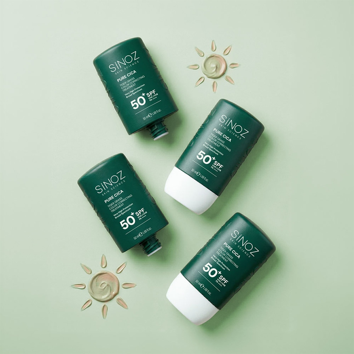  SİNOZ SINOZ Sinoz Cica Ton Eşitleyici Yüz Güneş Koruyucu Losyon SPF50+ 50 ml  1 of 8 