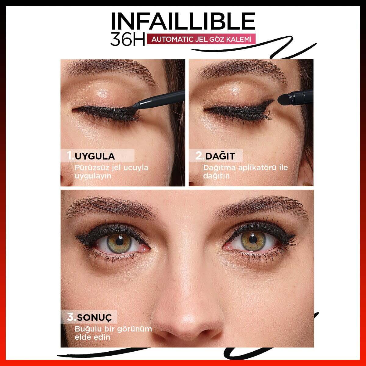  LOREAL PARIS LOREAL PARIS LOREAL PARIS INFAILLABLE GEL GÖZ KALEMİ NO:12  1 of 9 