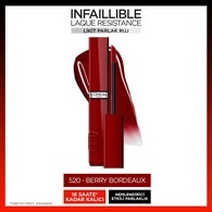 L'Oreal Paris Infaillible Laque Resistance Likit Parlak Ruj 520 Berry Bordeaux