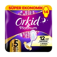  ORKID ORKID Orkid Platinum Dörtlü Hijyenik Ped Gece Ekstra Plus 14'lü  1 of 1 
