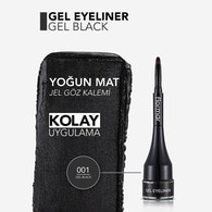Flormar Yoğun Renk Veren Mat Bitişli Kendinden Fırçalı Jel Eyeliner Siyah