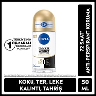 Nivea Black and White Invisible Kadın İpeksi Pürüzsüzlük Roll On 50 ml
