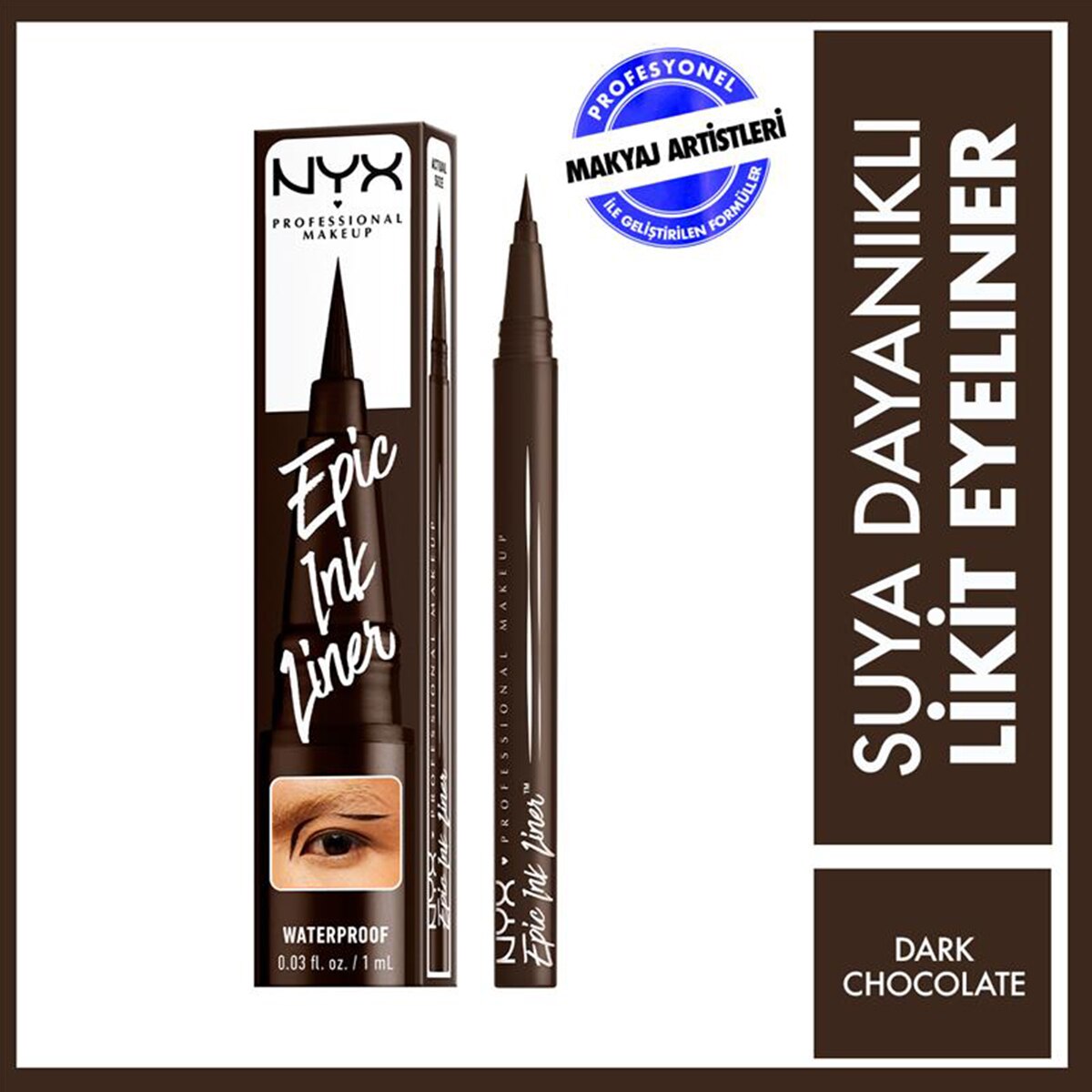 NYX NYX Nyx Professional Makeup Epic Ink Liner Dark Chocolate 1 of 1 Nyx Professional Makeup Epic Ink Liner Dark Chocolate