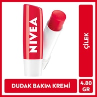  NIVEA LIP CARE NIVEA LIP CARE Nivea Dudak Bakım Kremi ve Dudak Parlatıcı Çilek 4,8 g 24 Saat Nem  1 of 1 
