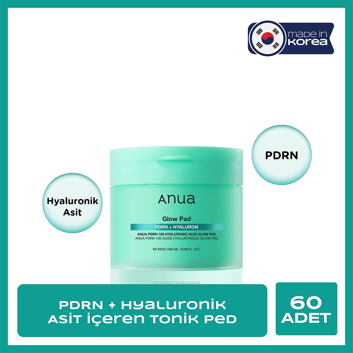 ANUA ANUA Anua PDRN - Somon DNA 1000 Hyaluronik Asit Glow Ped 60 Adet 1 of 9