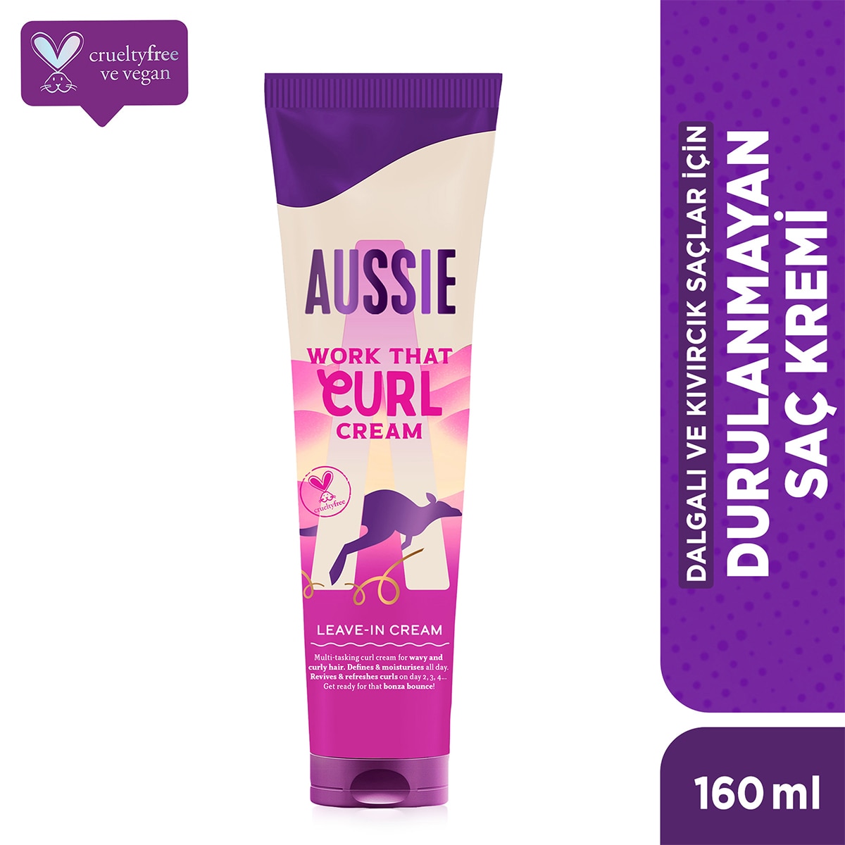  AUSSIE AUSSIE Aussie Work That Curl Durulanmayan Saç Kremi 160 ml  1 of 9 