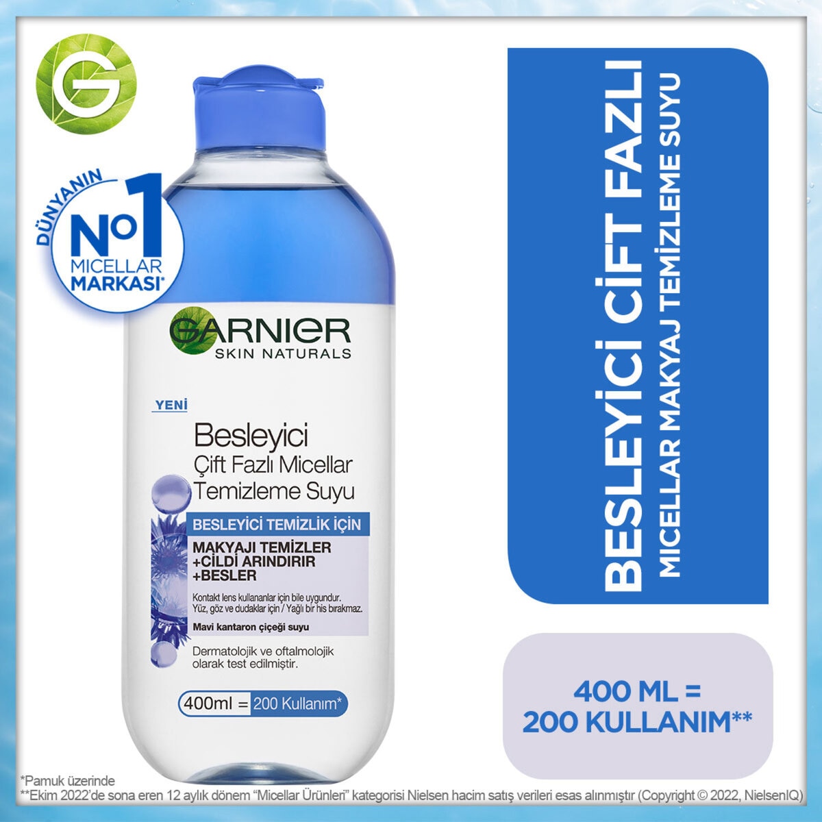  GARNIER GARNIER Garnier Besleyici Çift Fazlı Micellar Temizleme Suyu 400 ml  1 of 1 Garnier Besleyici Çift Fazlı Micellar Temizleme Suyu 400 ml