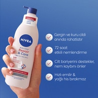 NIVEA Repair & Care Yoğun Nemlendirici Vücut Losyonu 400 ml, Kaşıntı ve Gergin Cilt Rahatlatıcı