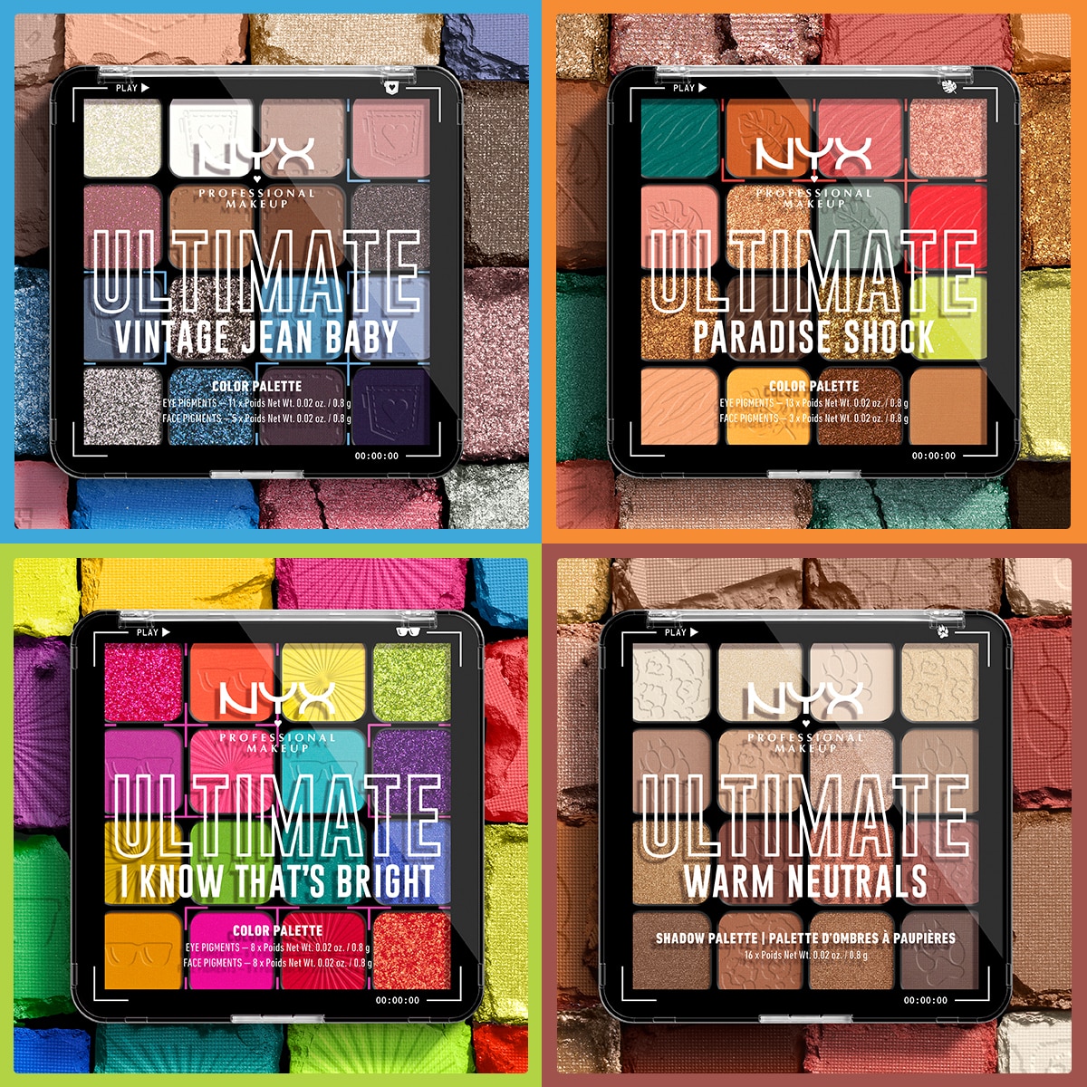  NYX NYX Nyx Professional Makeup Ultimate Shadow Palette Paradise Shock Göz Farı Paleti  1 of 7 