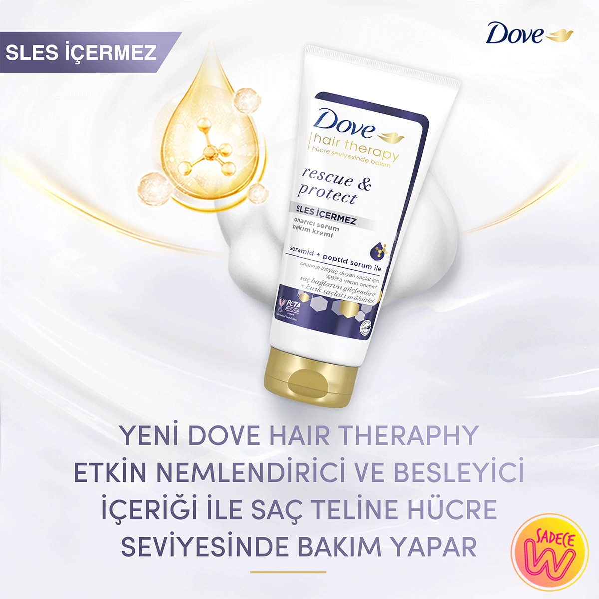 undefined DOVE EXC. Dove Hair Therapy Onarıcı Serum Saç Bakım Kremi Rescue & Protect 170 ml  1 of 10 