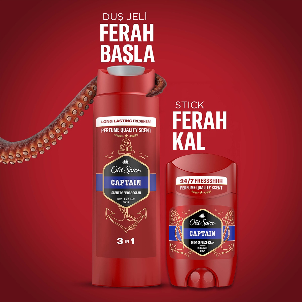  OLD SPICE EXC. OLD SPICE EXC. Old Spice Captain Stick + Duş Jeli 250 ml + Çorap Set  1 of 9 