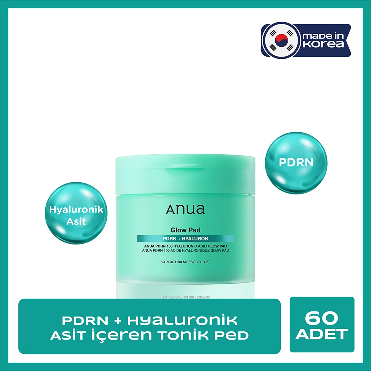 ANUA ANUA Anua PDRN - Somon DNA 1000 Hyaluronik Asit Glow Ped 60 Adet 1 of 9