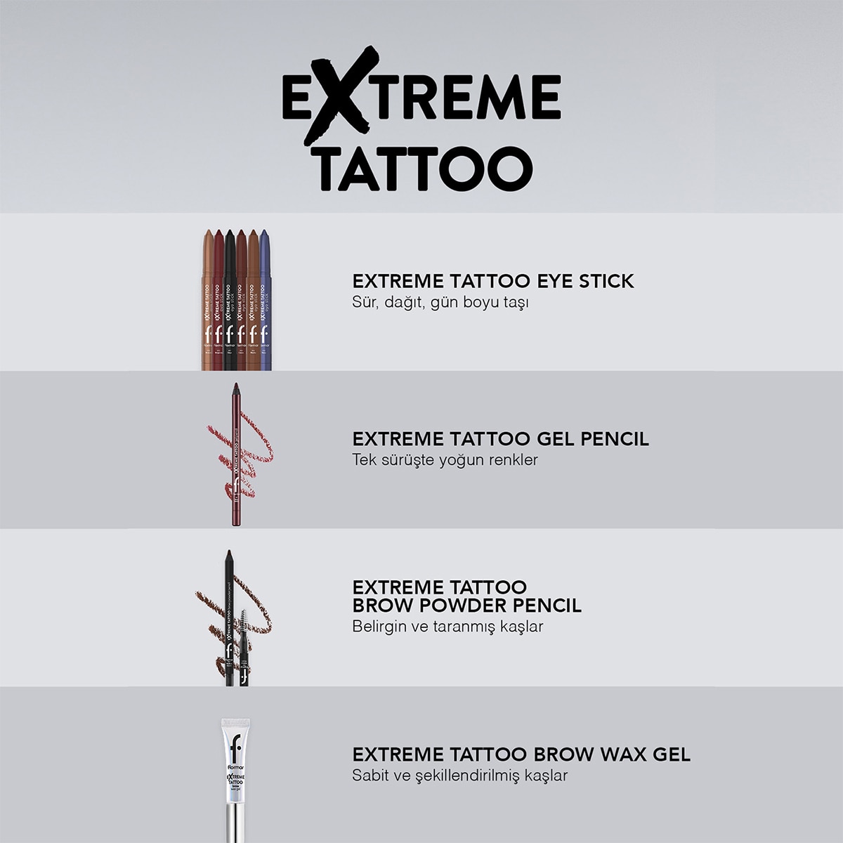 FLORMAR FLORMAR Flormar Extreme Tattoo Yüksek Pigmentli Jel Göz Kalemi No: 002 Burgundy 1 of 8