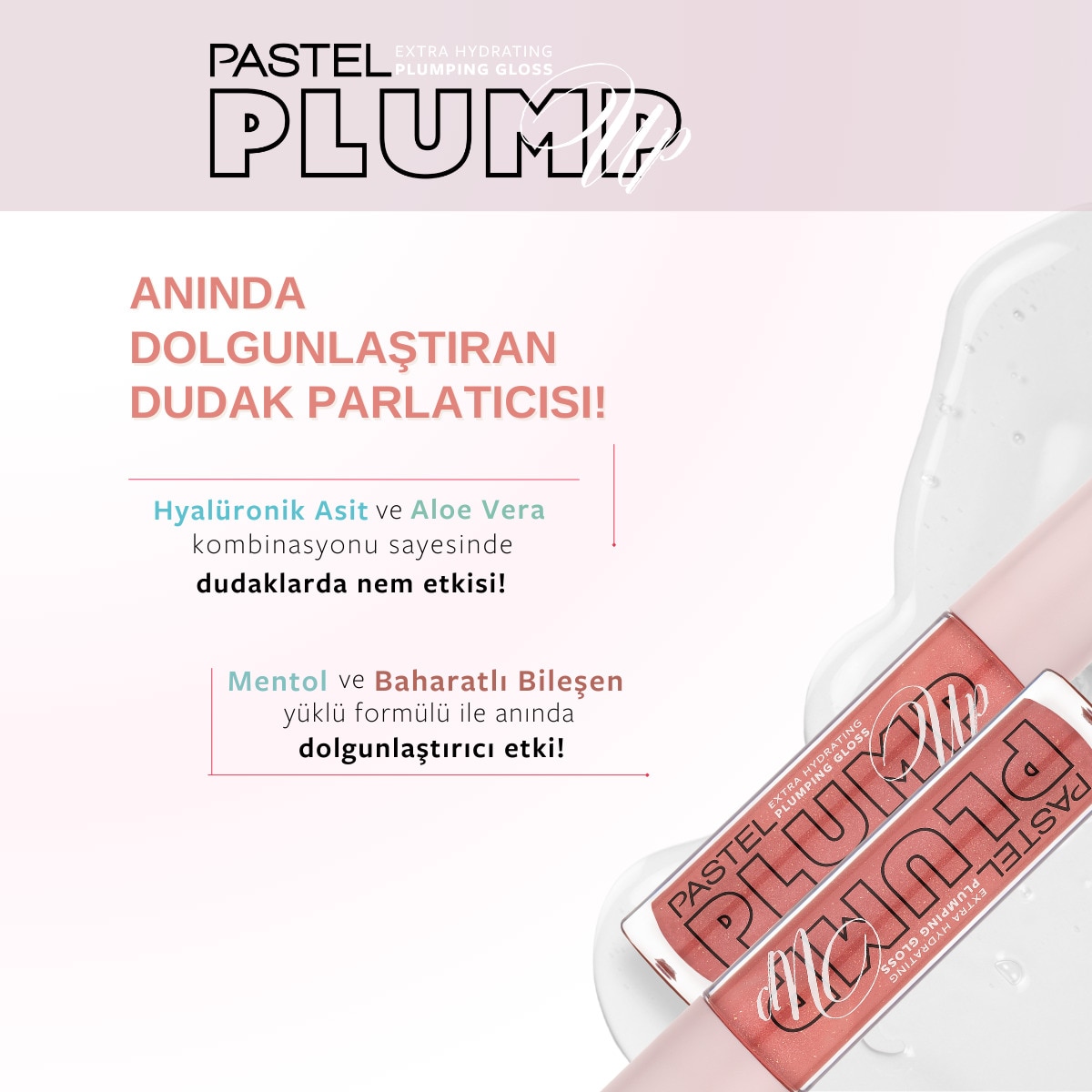 PASTEL PASTEL Pastel Plump Up Extra Hydrating Plumping Gloss Dolgunlaştıran Dudak Parlatıcısı 208 Shimmer Nude  1 of 8 