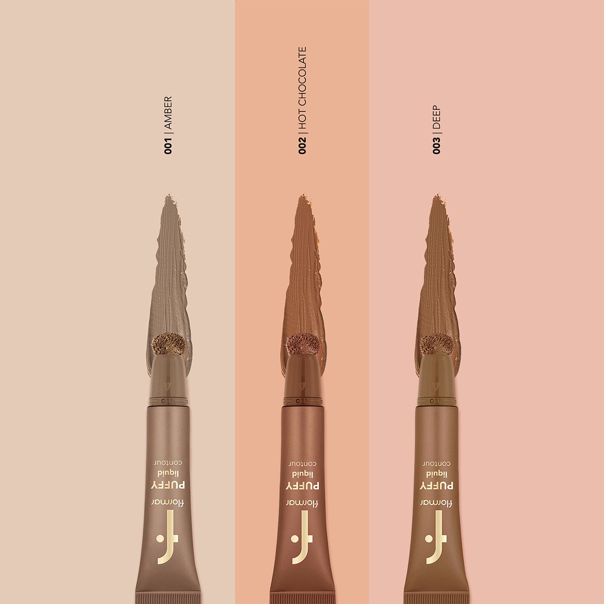  FLORMAR FLORMAR Flormar Puffy Liquid Aydınlık Bitişli Sünger Aplikatörlü Likit Kontür - 002 Hot Chocolate  1 of 8 