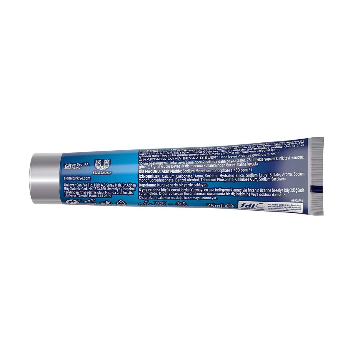 SIGNAL SIGNAL Signal White System Diş Macunu Güçlü Beyazlık Güçlü Diş Minesi 75 ml 1 of 7