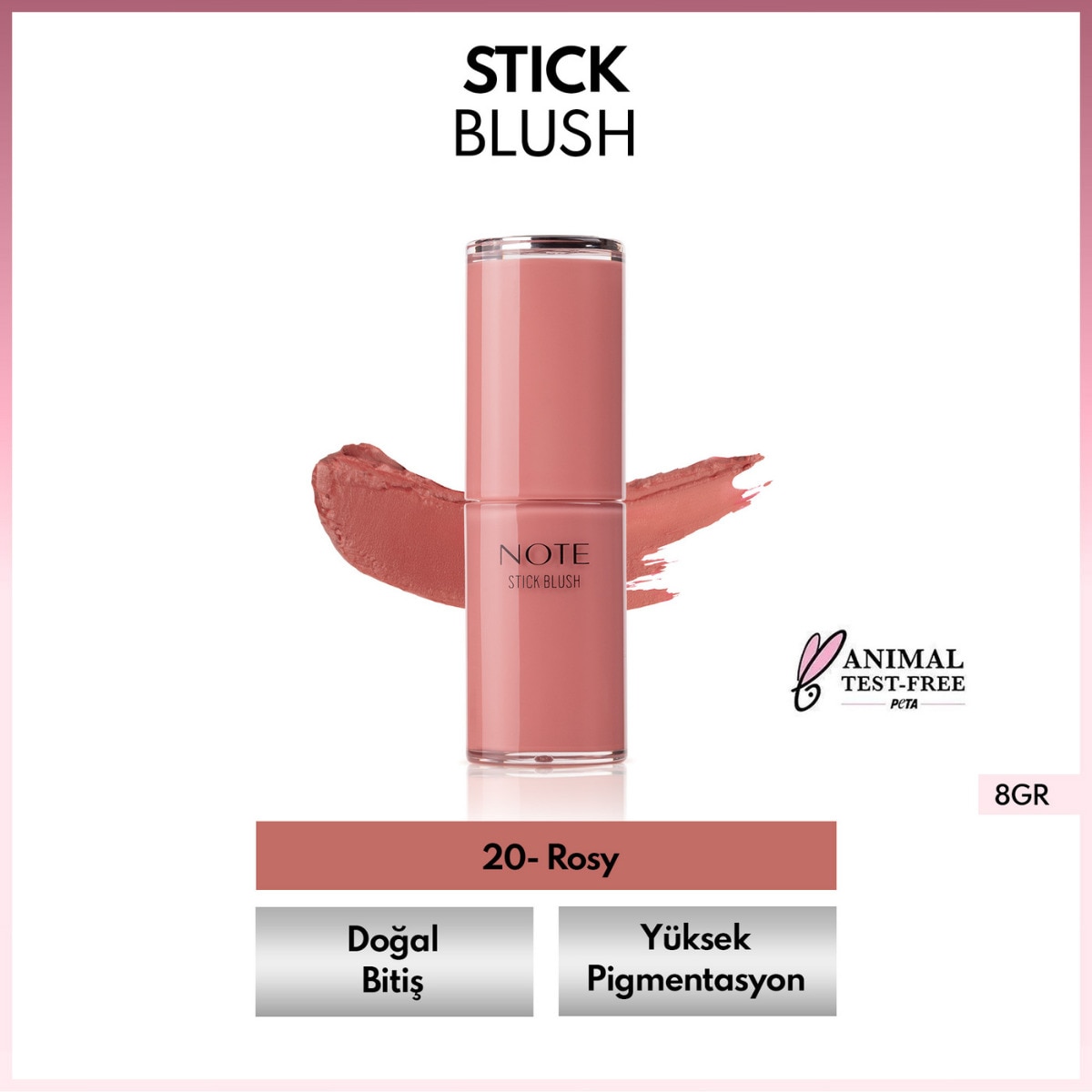  NOTE NOTE Note Nemlendirici Yumuşak Stick Allık 20 Rosy  1 of 4 