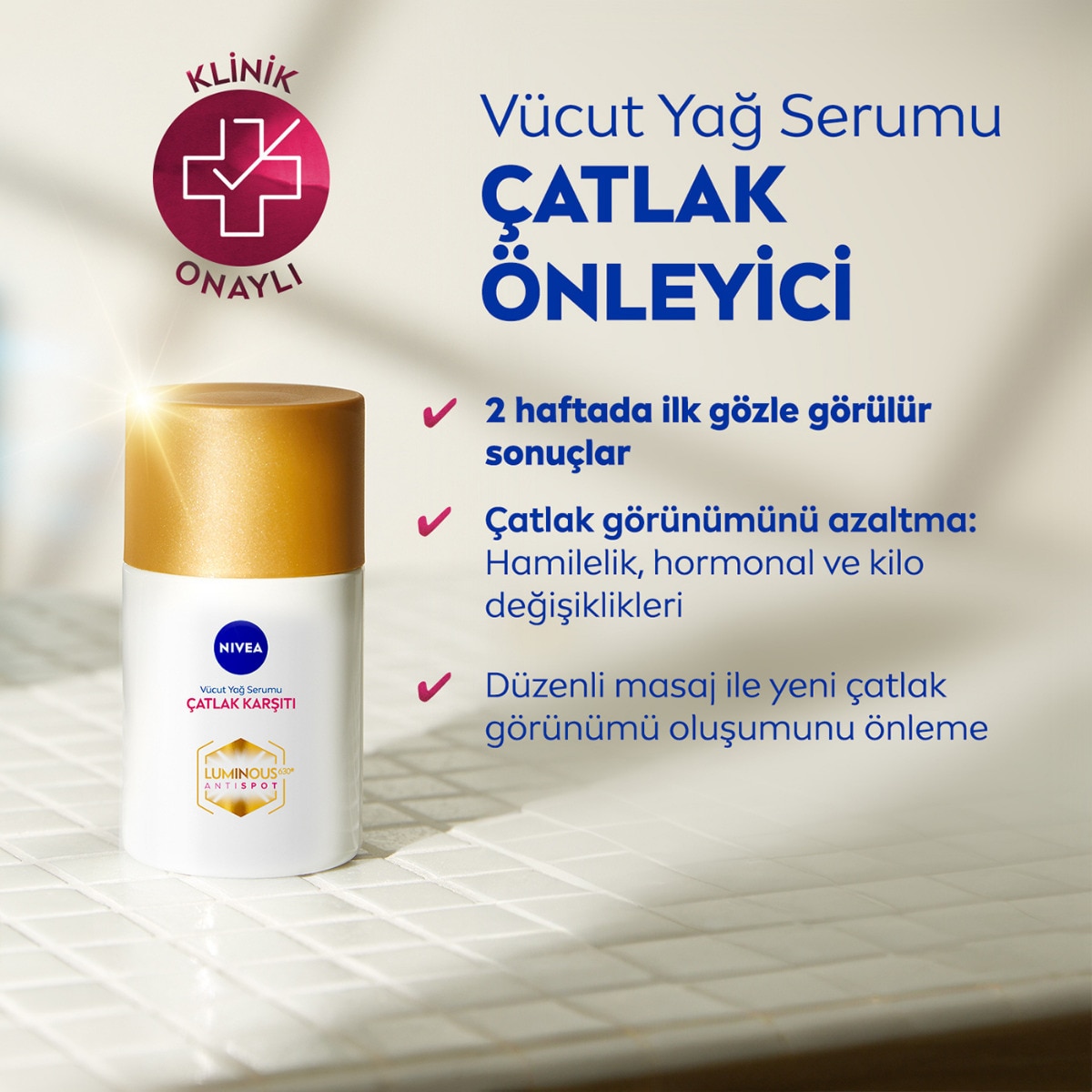  NIVEA BODY NIVEA BODY Nivea Luminous630 Çatlak Karşıtı Nemlendirici Vücut Yağ Serumu 100 ml  1 of 12 