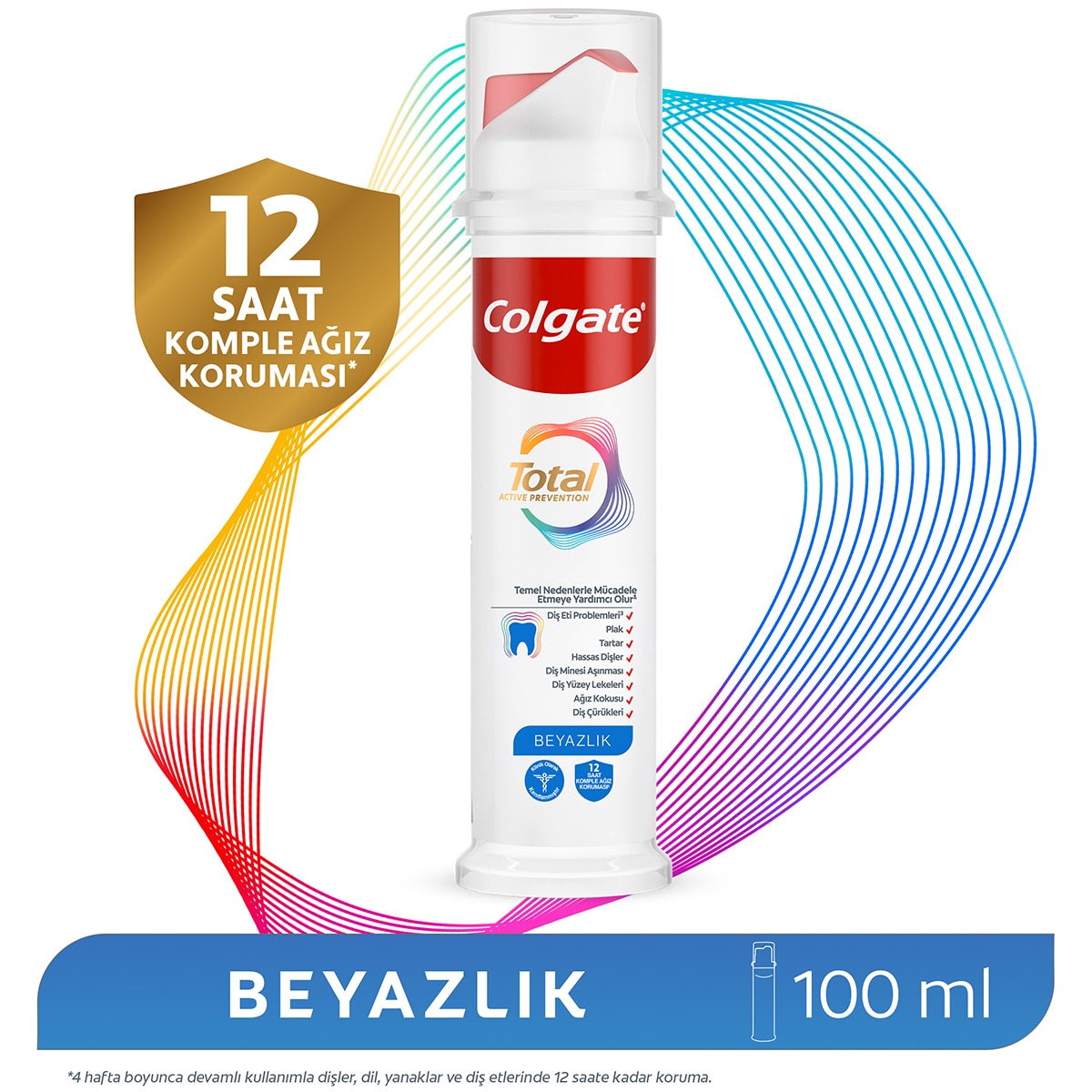  undefined COLGATE EXC. Colgate Total Beyazlık Diş Macunu Pratik Tasarım Beyazlatıcı 100 ml  1 of 12 