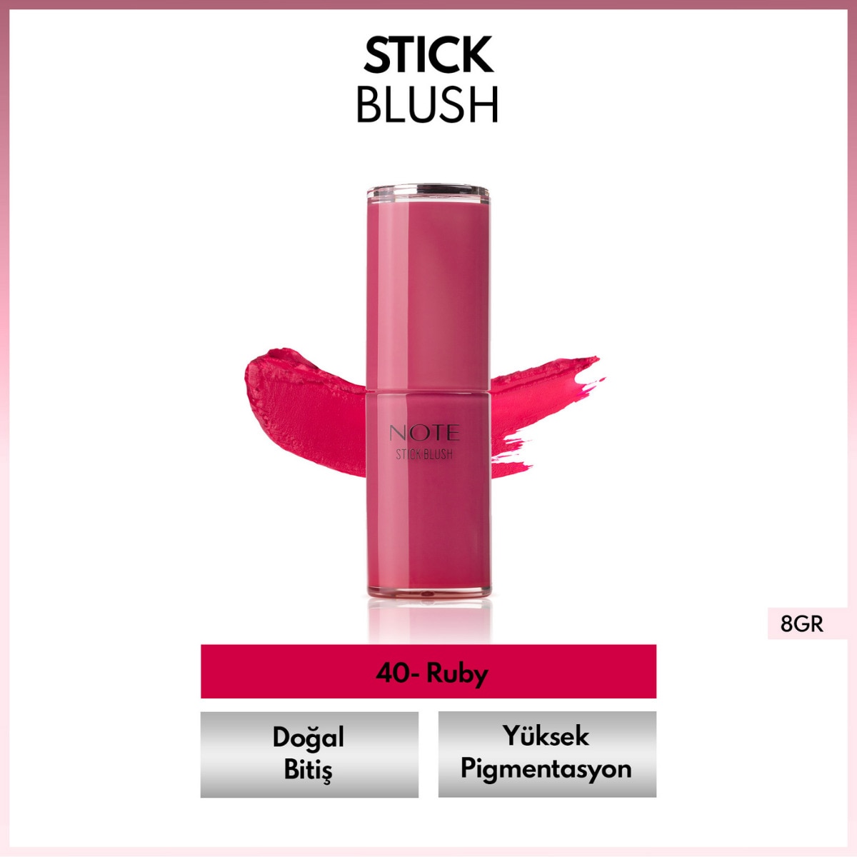 NOTE NOTE Note Nemlendirici Yumuşak Stick Allık 40 Ruby 1 of 4