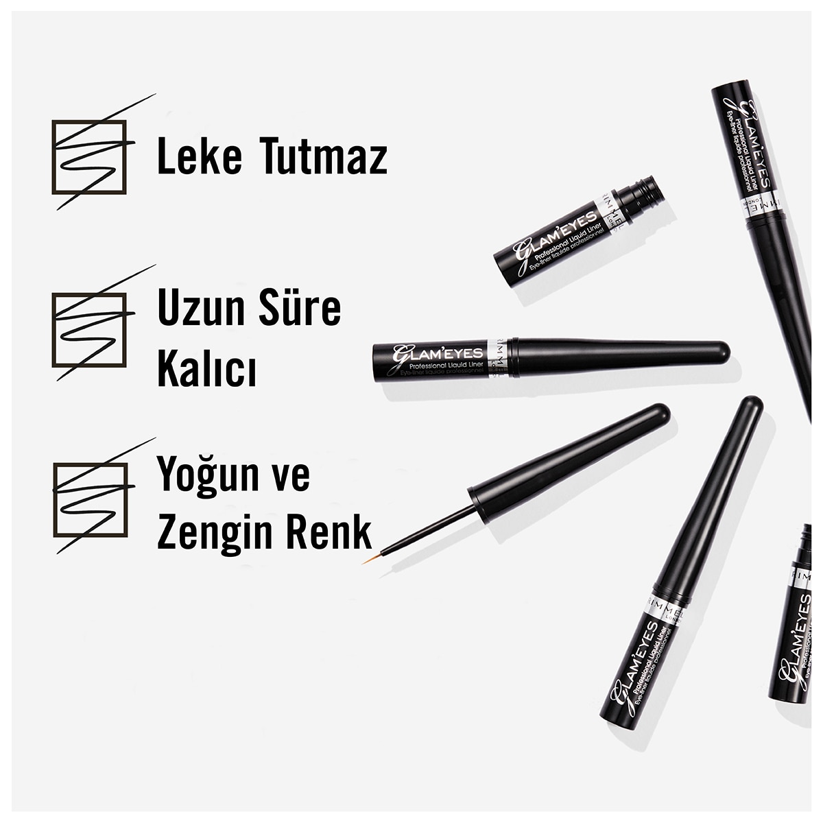 RIMMEL LONDON RIMMEL LONDON Rimmel London Glam'Eyes Proffessional C35 Likit Eyeliner Black Glamour 1 of 5