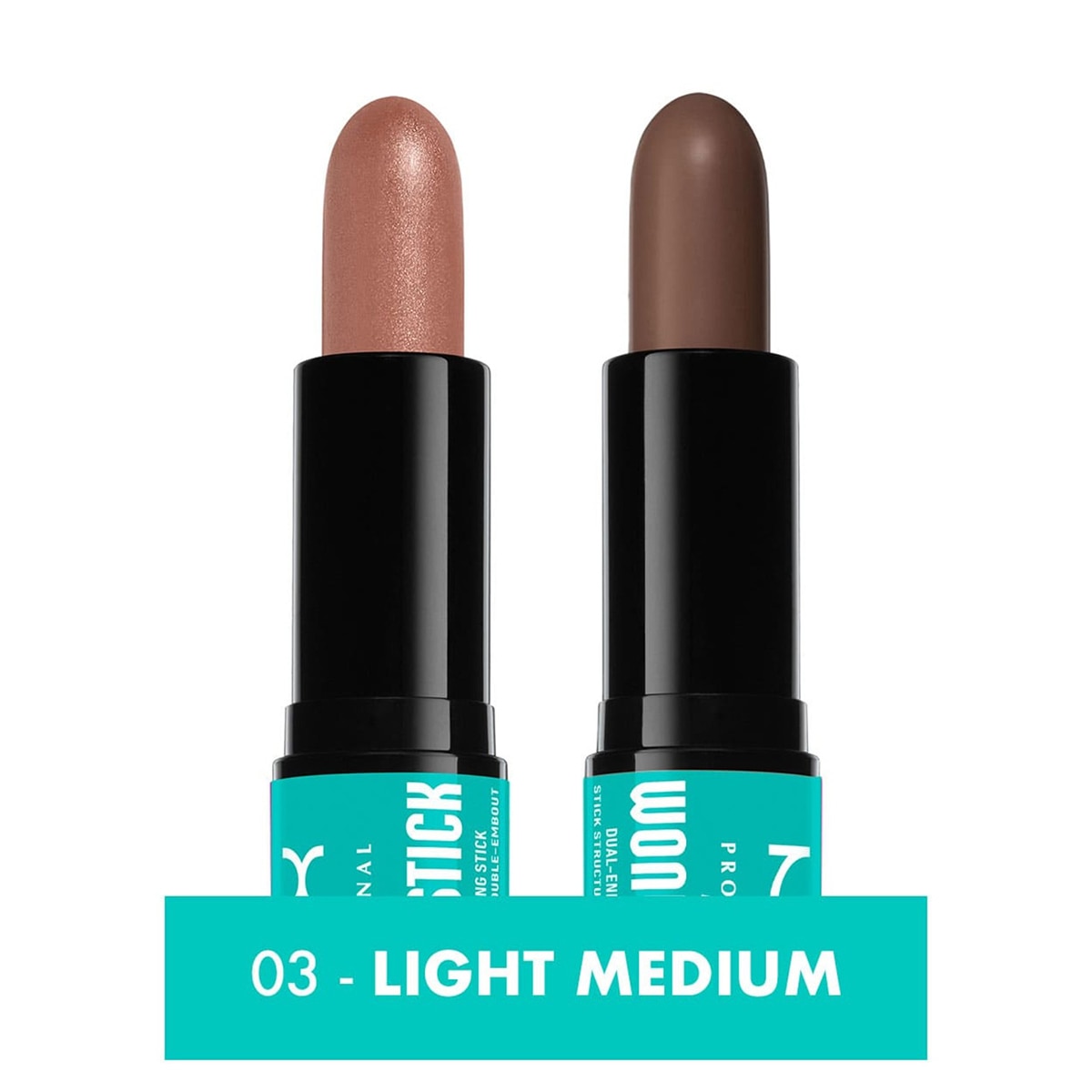  NYX NYX Nyx Professional Makeup Wonder Stick Çift Taraflı Krem Kontür & Aydınlatıcı Stick Light Medium  1 of 5 