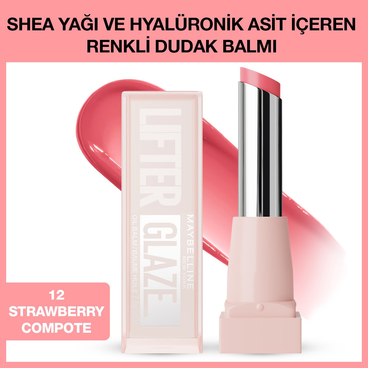 MAYBELLINE MAYBELLINE Maybelline Lifter Glaze Lip Balm 012 Strawberry 1 of 7