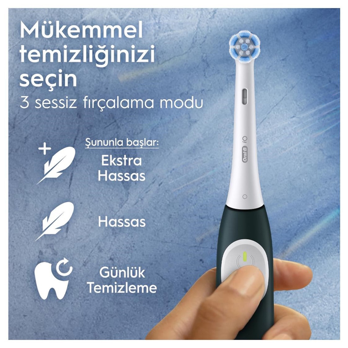  ORAL-B ORAL-B Oral-B iO2 Gece Siyahı Şarjlı Diş Fırçası 1 Diş Fırçası Başlığı 1 Seyahat Kutusu  1 of 6 