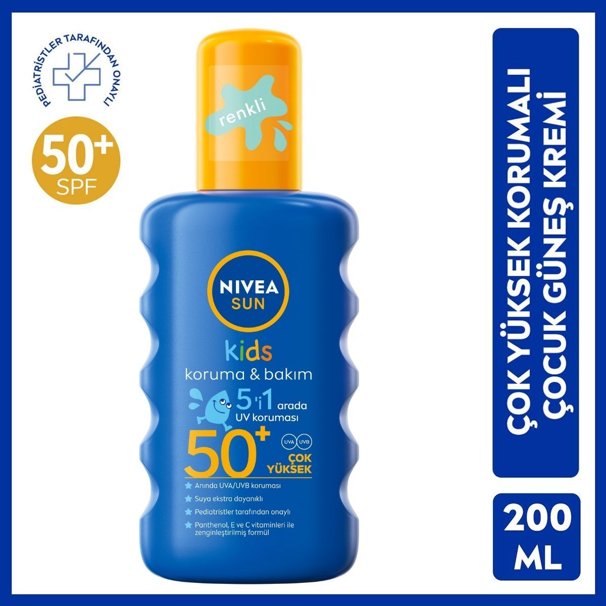  NIVEA SUN NIVEA SUN Nivea Sun SPF 50+ Koruma & Bakım Çocuk Güneş Kremi 200 ml Sprey  Nivea Sun SPF 50+ Koruma & Bakım Çocuk Güneş Kremi 200 ml Sprey